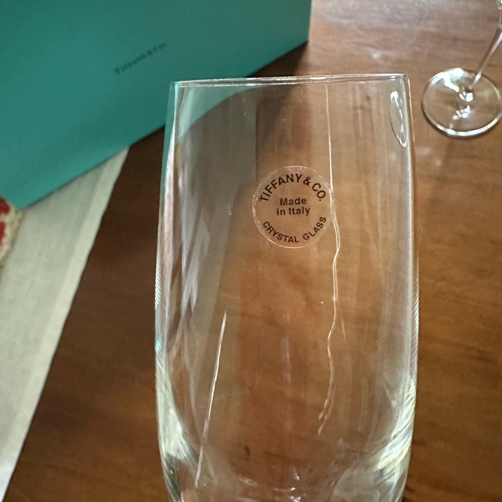 Tiffany & Co. Crystal Champagne Flutes with Signature Tiffany Blue Box - Picture 3 of 4